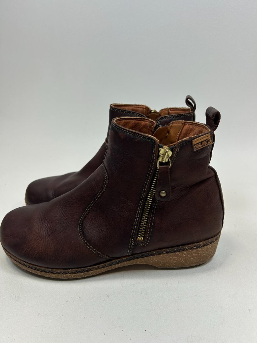 PIKOLINOS Ankle Boots Booties Granada WOW-8988 Leather Dual Zipper Brown EU 40